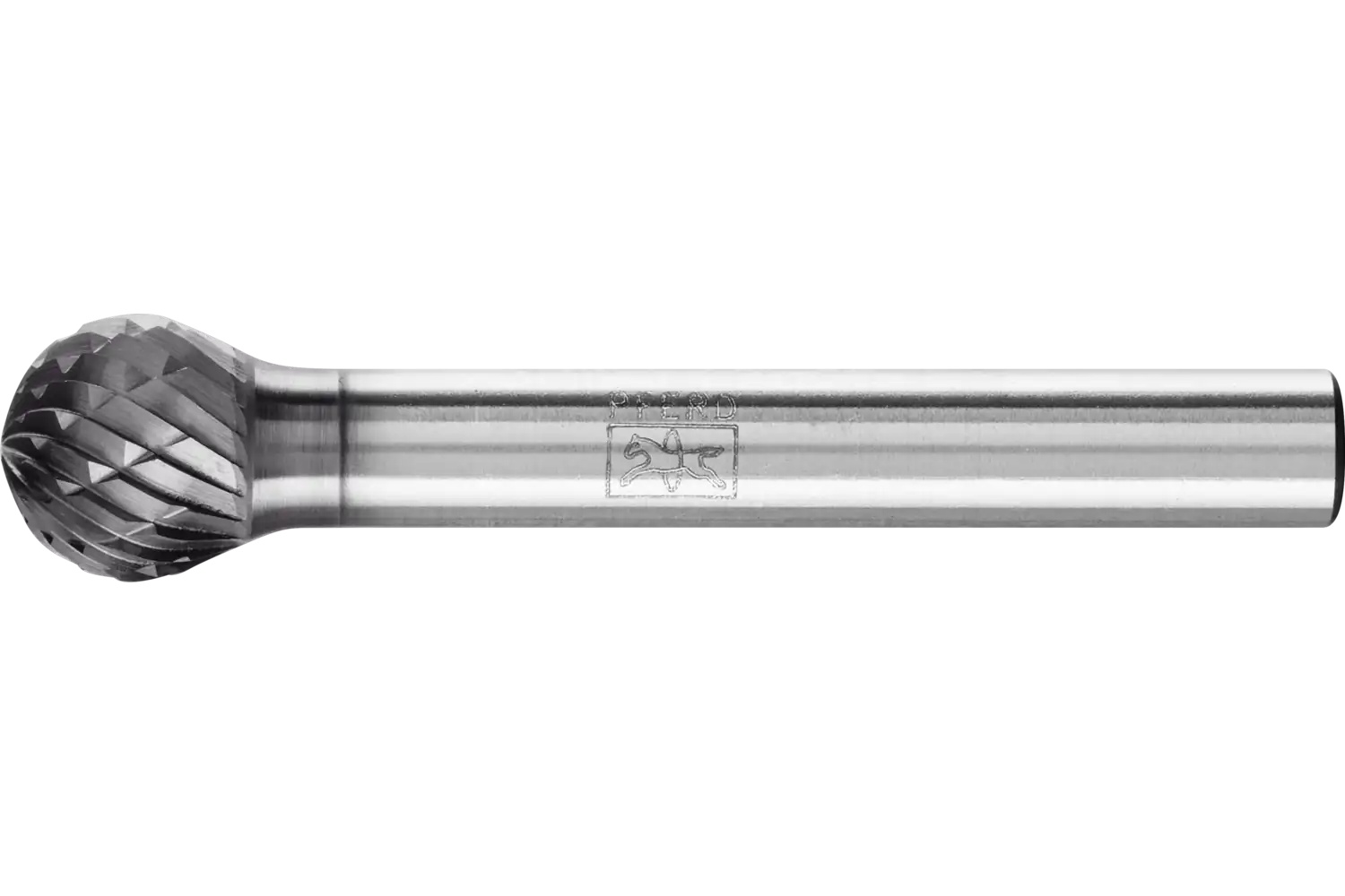 Picture of Pferd HICOAT® Carbide Bur SD-3 Ball Shape Double Cut 3/8" x 5/16" x 1/4" Shank